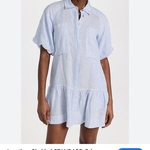 Jonathan Simkhai Blue Striped Shirt Dress